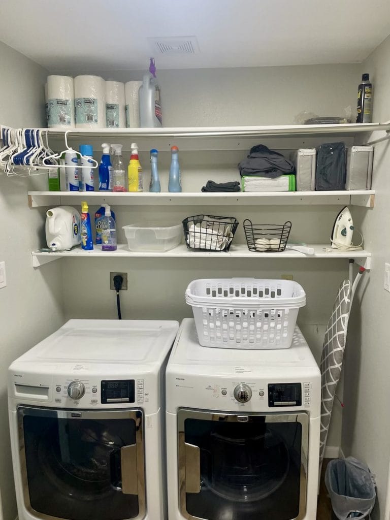 Efficient laundry room equipped with modern washer/dryer, ample storage, and all necessary supplies for a hassle-free stay | Dream TDY